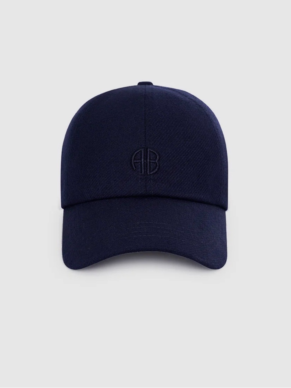 Anine Bing Jeremy Baseball Cap in Navy Wool